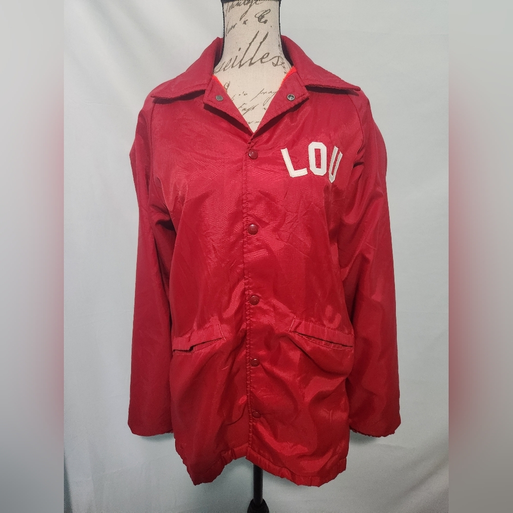 Vintage 70s Pla-Jac by Dunbrooke Lou Red Slicker Jacket. 40-M-42. Size Medium.